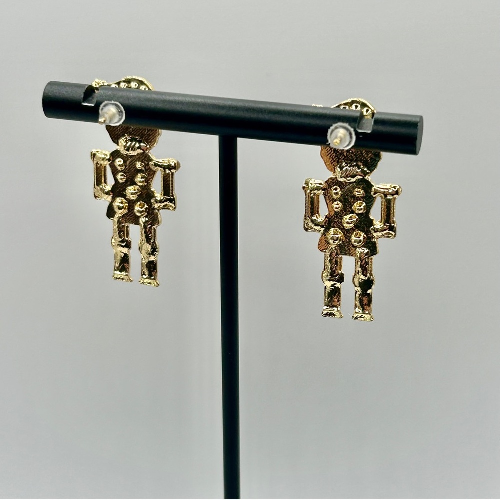 Fashion Jewelry Santa Earrings - Red and Gold - Picture 3 of 3
